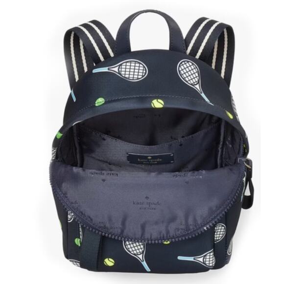 Kate Spade Chelsea Tennis Racquet and Ball Printed MINI Backpack, Blazer Blue - Picture 8 of 8